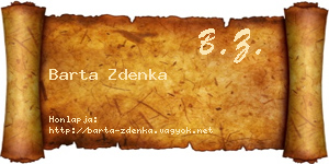 Barta Zdenka névjegykártya